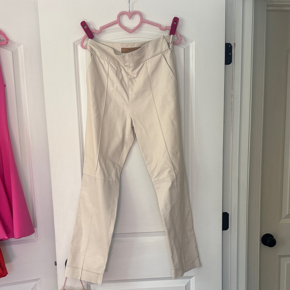 DROMe 100% Leather White Pant Small
